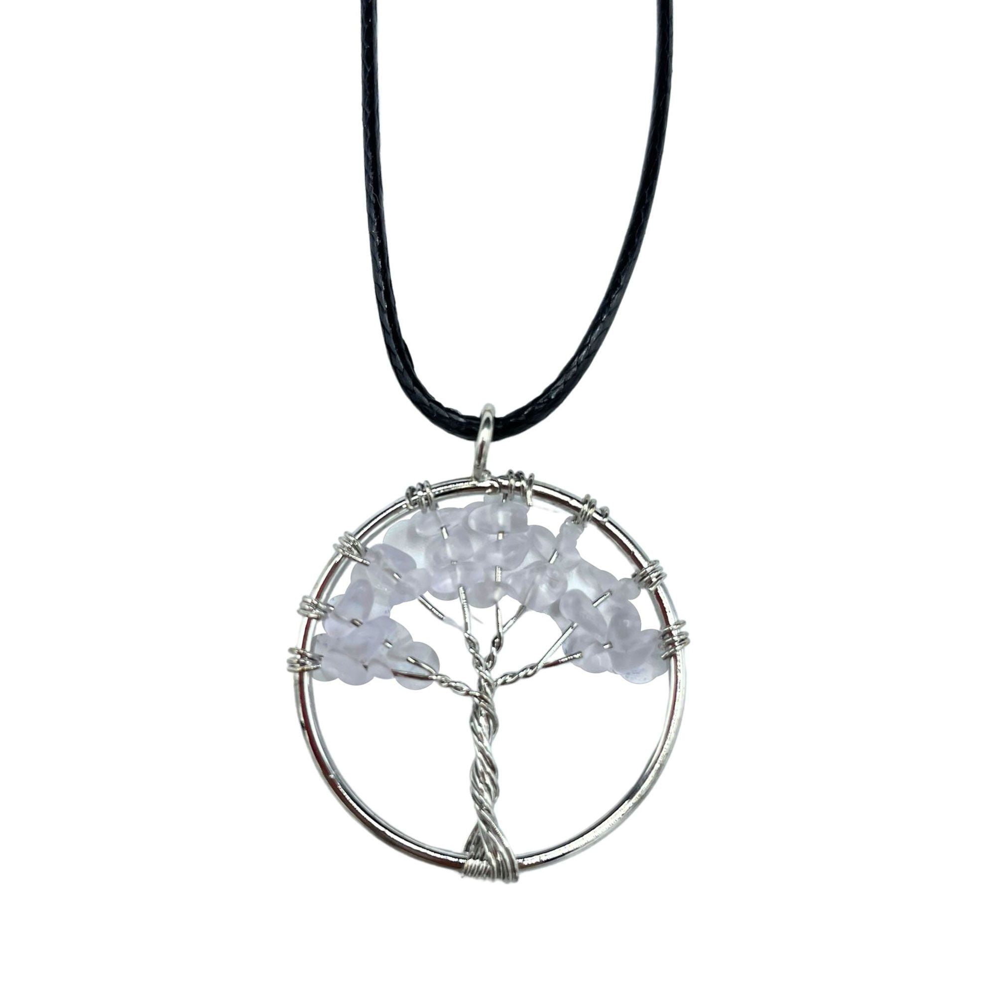 Collier Arbre de Vie – Feuillage en Cristal de Roche