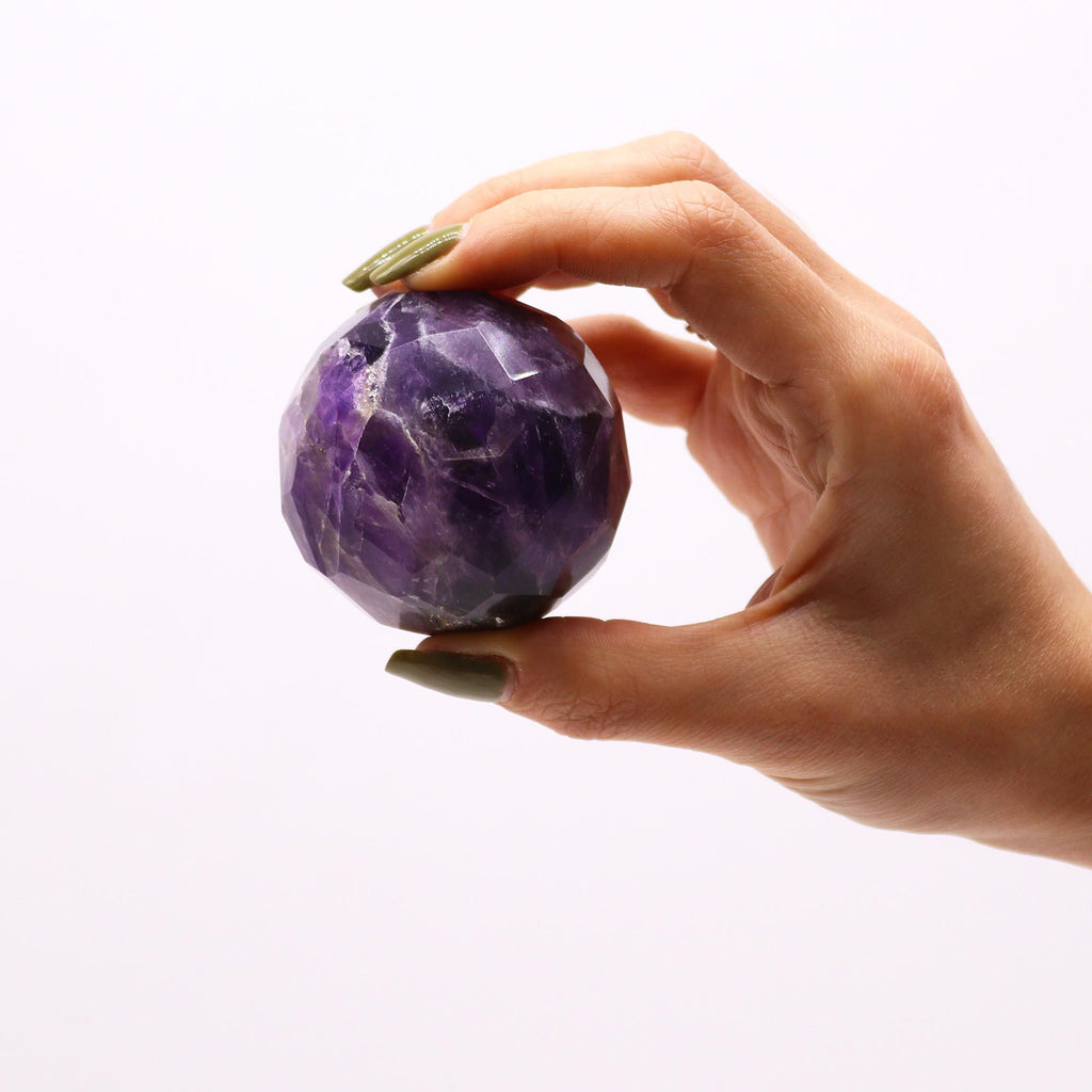 Sphère Facettée – Quartz Rose – avec Support