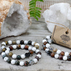 Set de 2 Bracelets de Paix – Jaspe Picasso & Howlite Blanche