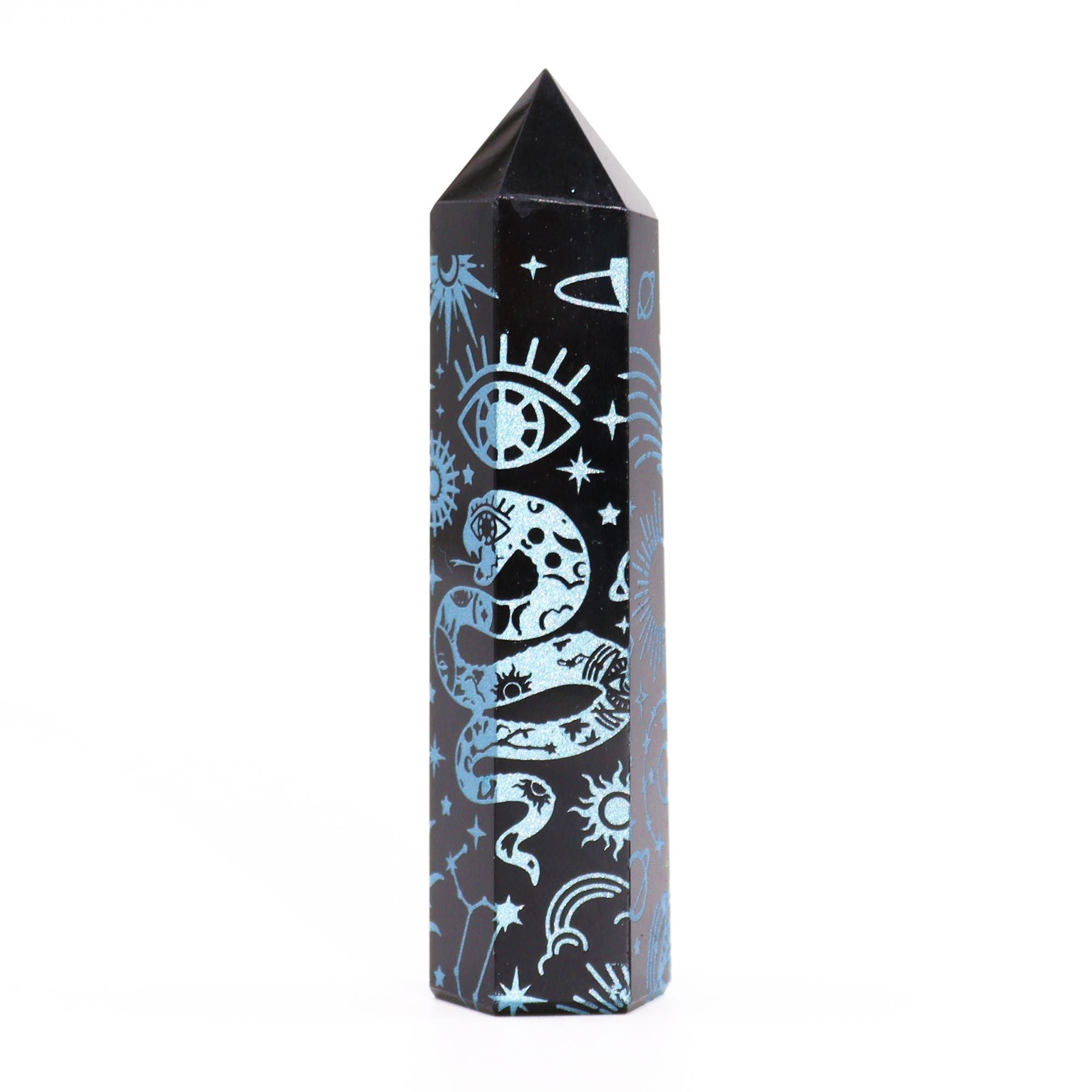 Pointe d'Obsidienne Noire – Noir Intense – 9 cm