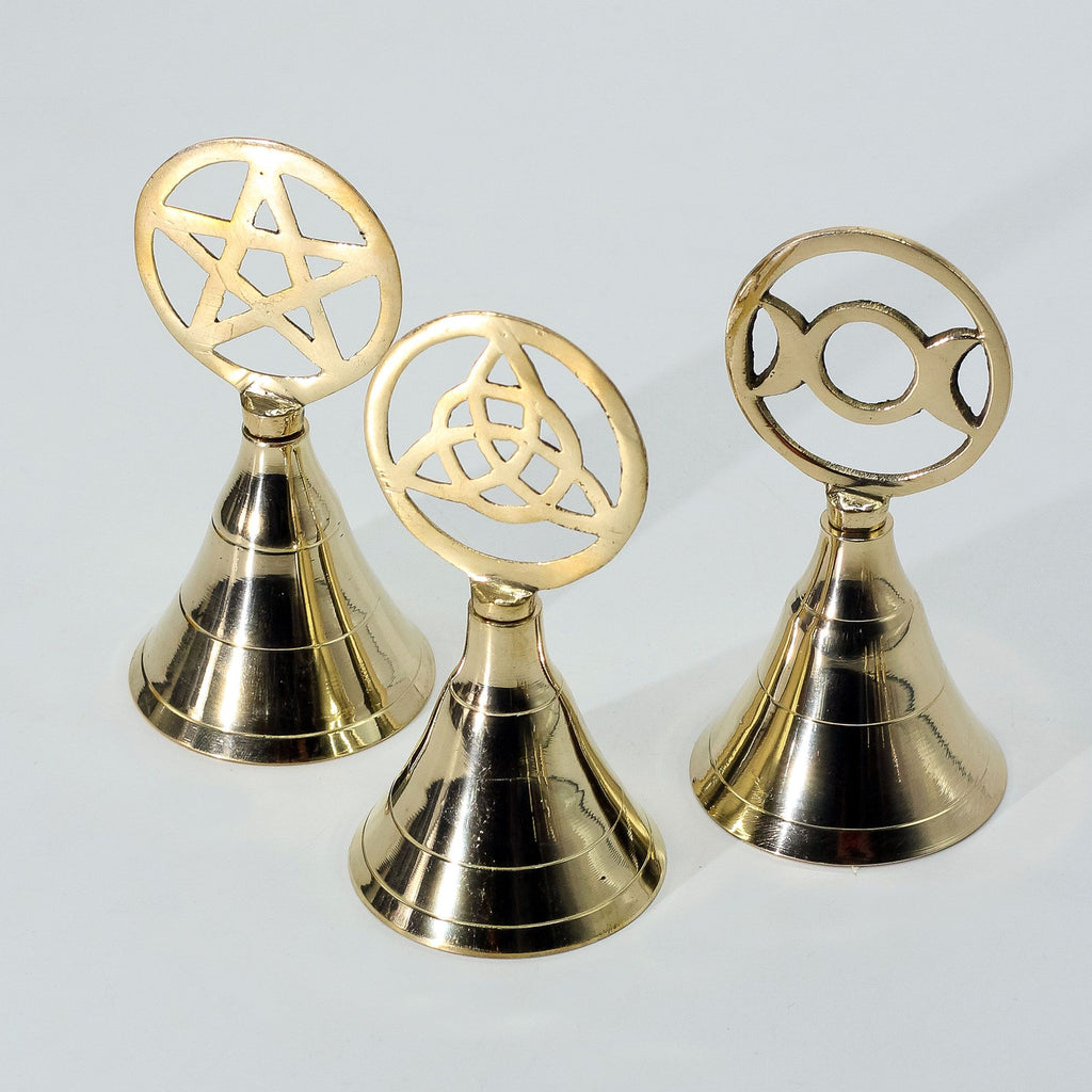 Cloche d’Autel en Laiton – Triple Lune (10,5 cm)
