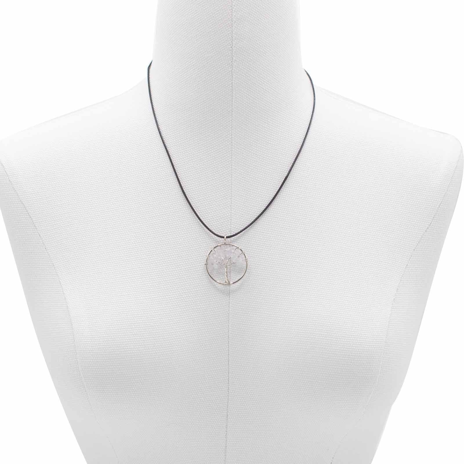 Collier Arbre de Vie – Feuillage en Cristal de Roche