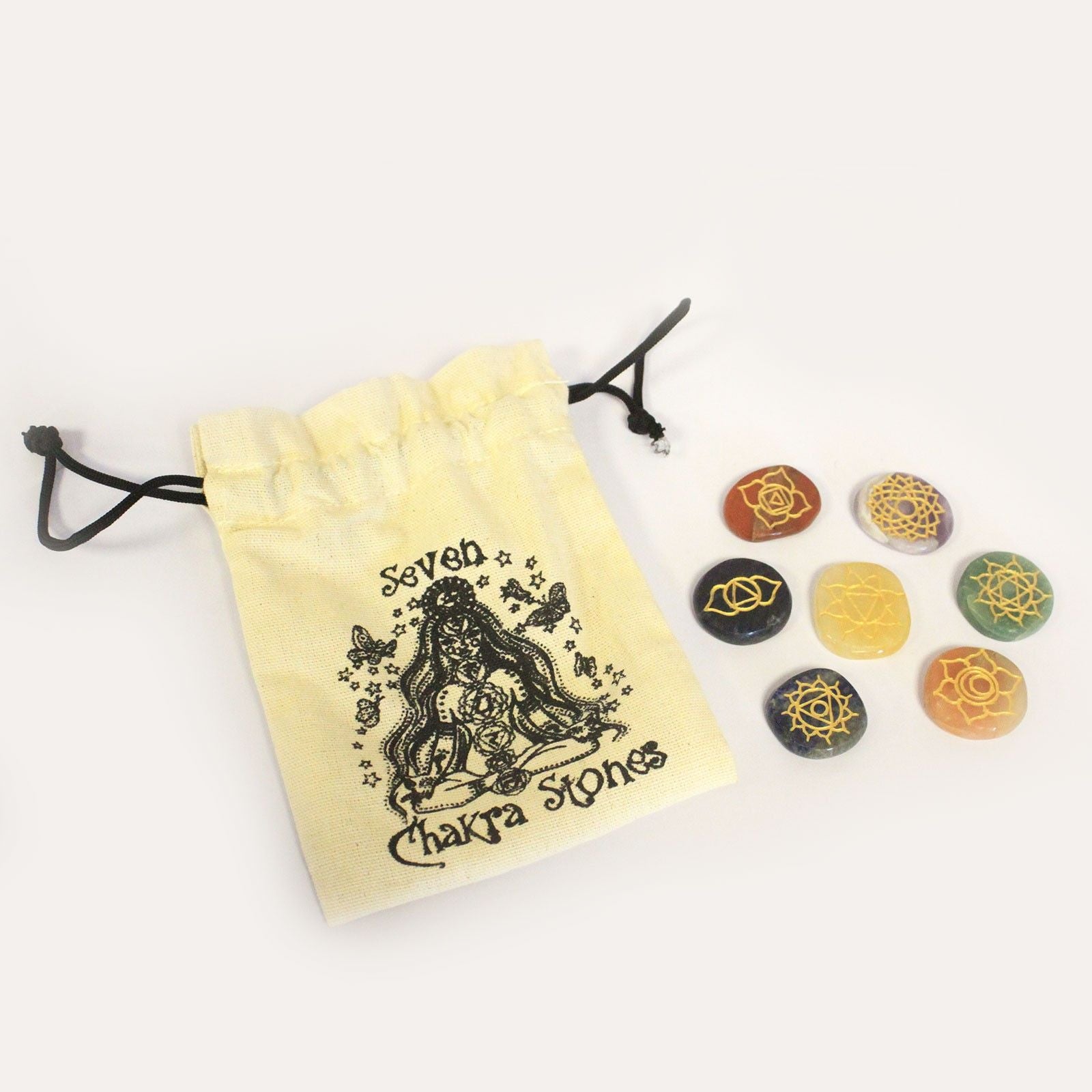 Pochette de Pierres Chakras – Petites Pierres Rondes