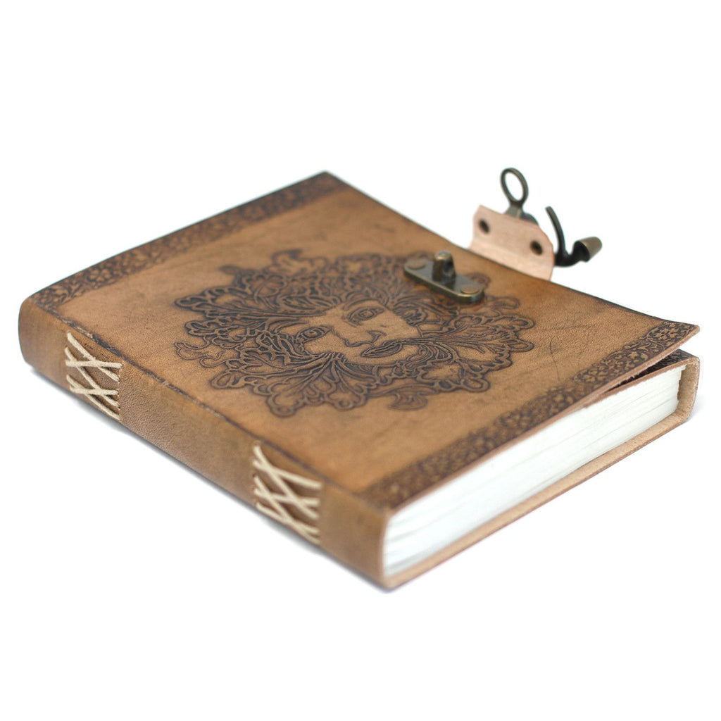 Carnet en Cuir – Homme Vert (Greenman) – 20×15 cm