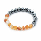 Bracelet Pierres Facettées – Cornaline (Fermoir Magnétique)