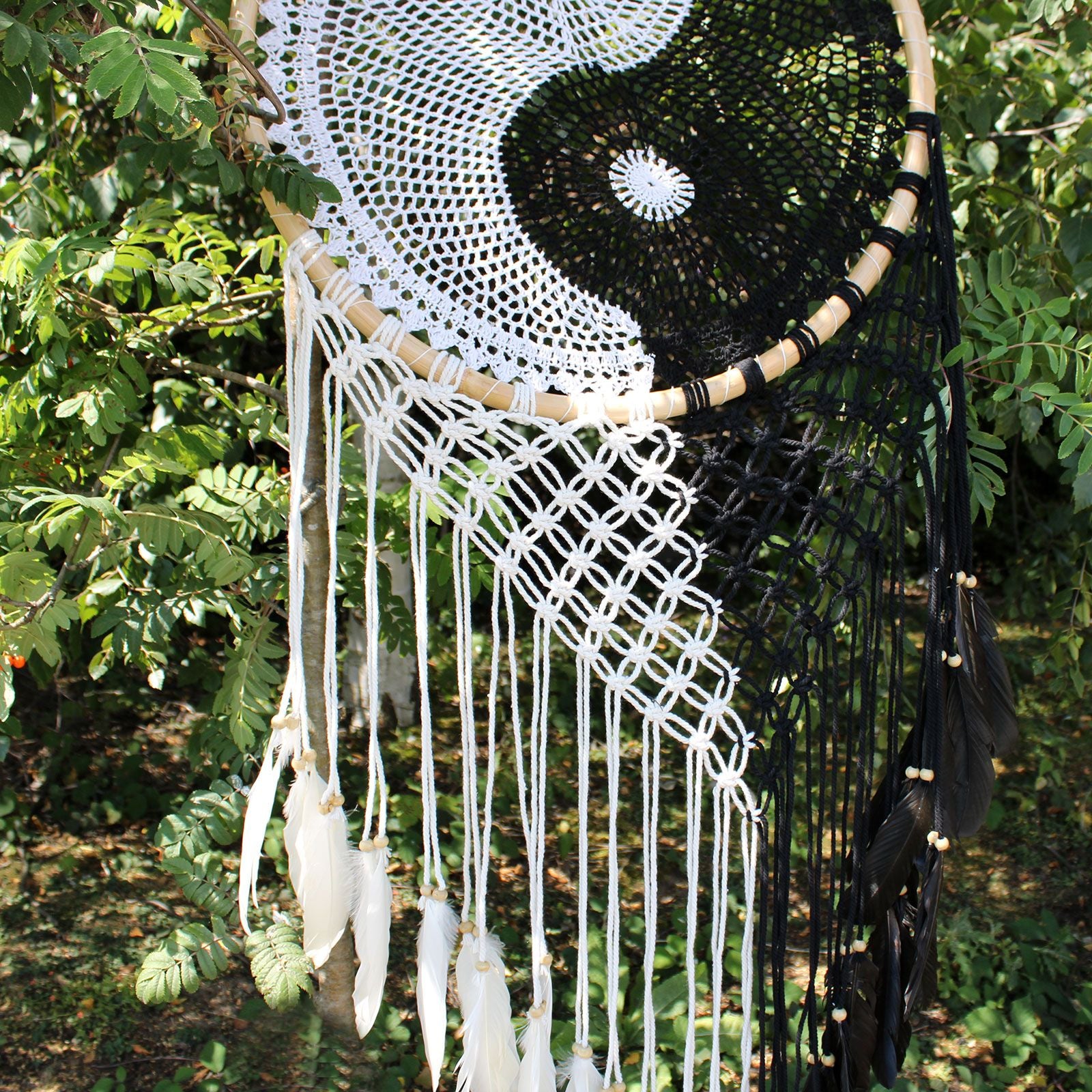 Attrape-Rêves de Bali – Grand Modèle Yin Yang – 50 cm