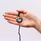 Pendentif Hexagone Macramé – Agate Mousse