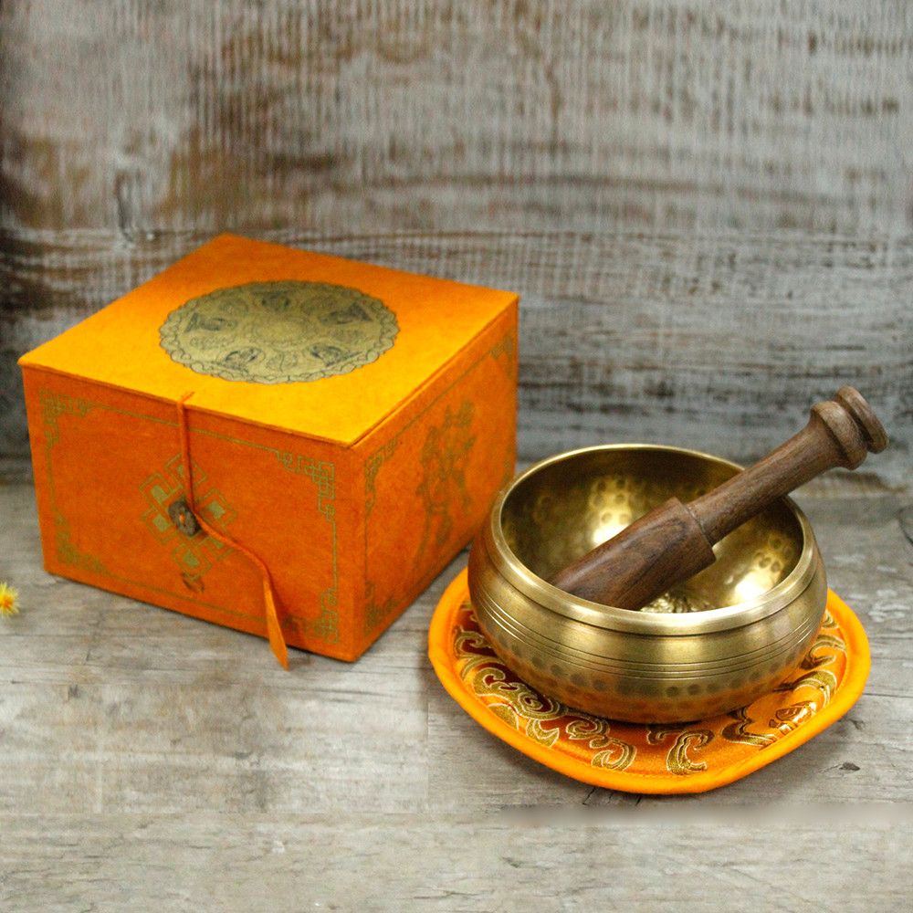 Coffret Bol Tibétain – Cinq Bouddhas – 10 cm