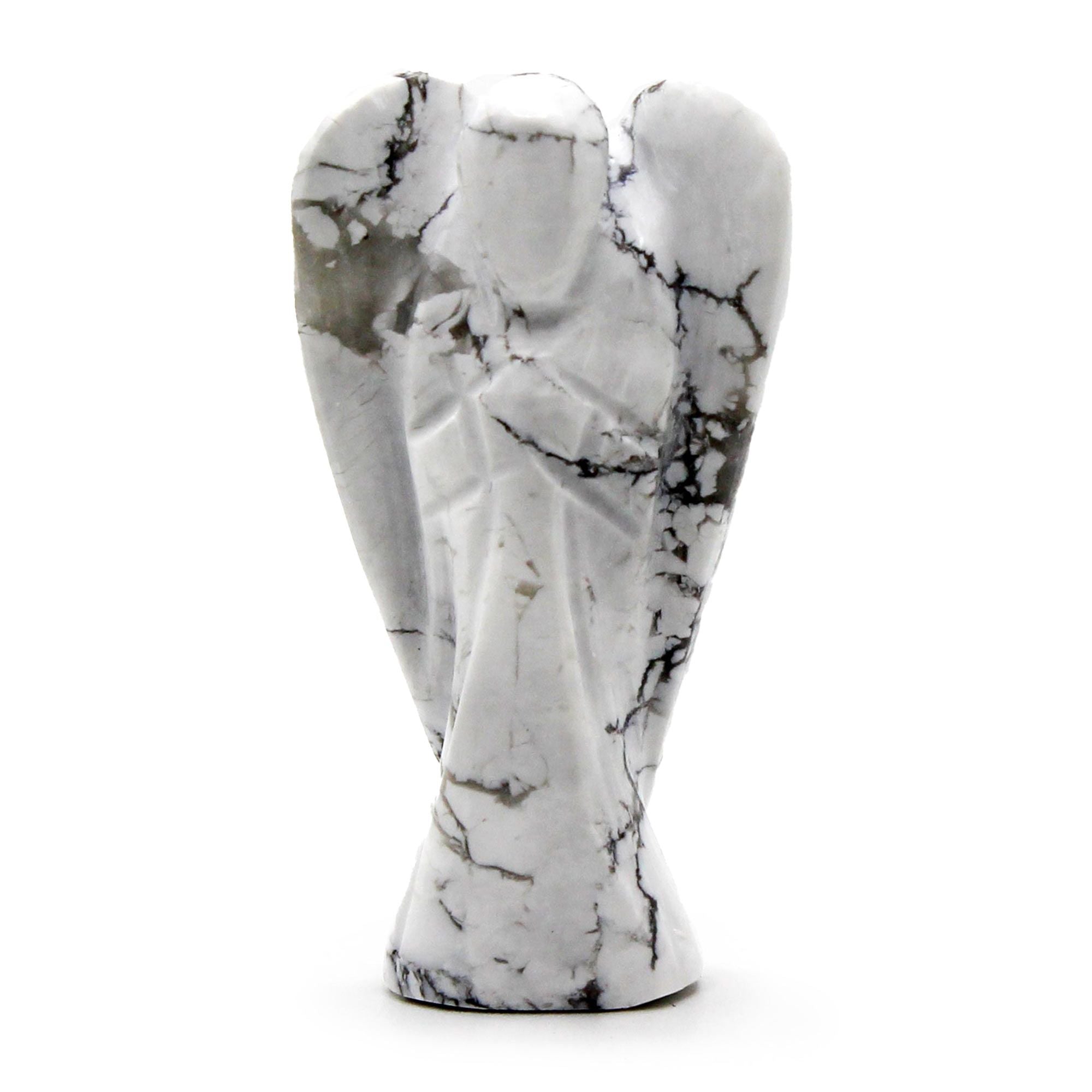 Ange en Gemme Sculpté – Howlite Blanche