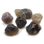 Lot de 6 Grosses Pierres Roulées – Agate du Botswana (Gris)