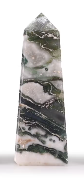 Obélisque en Agate Mousse – 3 à 5 cm
